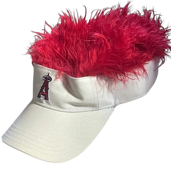 ⚾️ LA Angels Novelty Cap – Red Faux Hair MLB Fan Cap • Game Day Statement - Picture 3 of 5